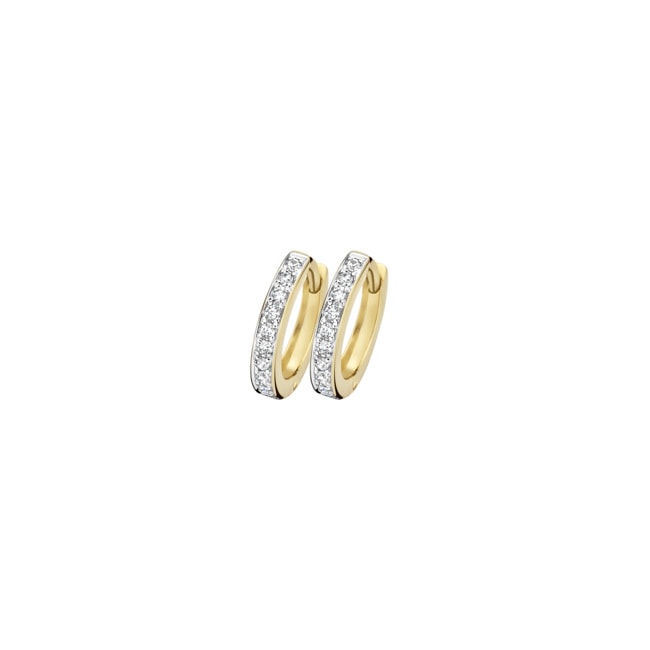 Blush 14ct Gold Zirconia Hoop Earrings 10mm - 7129BZI