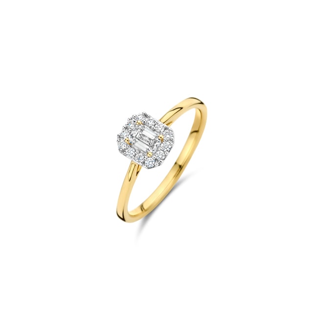 Blush 14ct Gold 0.40ct Lab Diamond Emerald Cluster Ring - LG1010Y