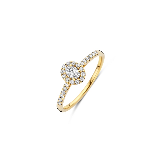 Blush 14ct Oval 0.60ct Lab Diamond Pavé Band Halo Ring - LG1045Y