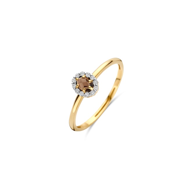 Blush Bague avec quartz fumé et de zircones en or 14 carats - 1258YSQ