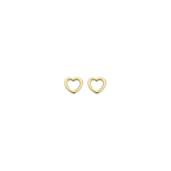 Blush 14ct Gold Open Heart Stud Earrings - 7246YGO