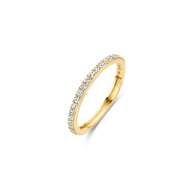 Blush 14ct Yellow Gold Half Eternity Ring with pavé setting - 1244YZI