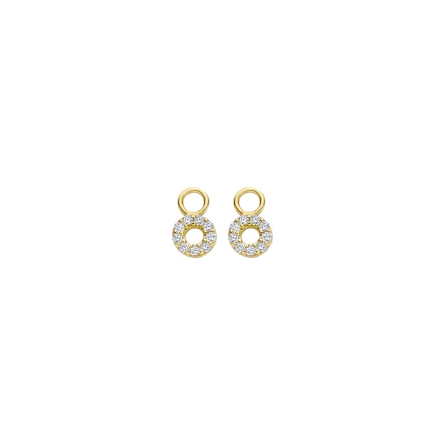 Blush 14ct Gold Circle Design Zirconia Earring Charms - 9065YZI