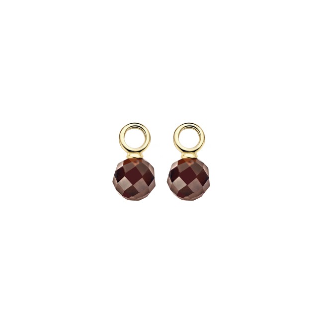 Blush 14ct Gold Brown Zirconia Earring Charms - 9046YZK