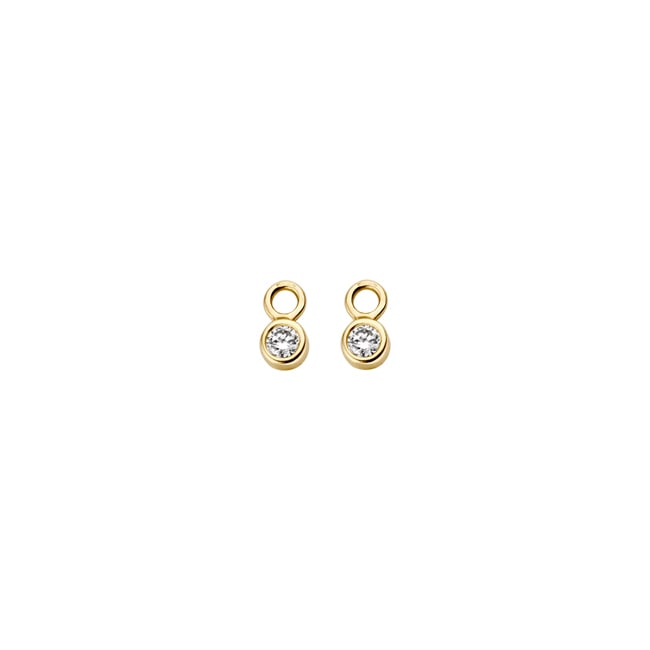 Blush 14ct Gold Bezel Setting Zirconia Earring Charms - 9058YZI