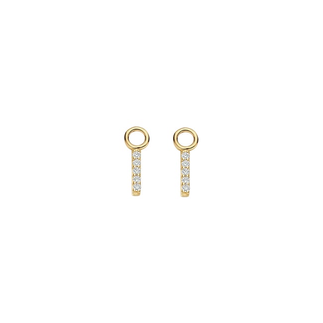 Blush 14ct Gold Bar Zirconia Earring Charms - 9094YZI