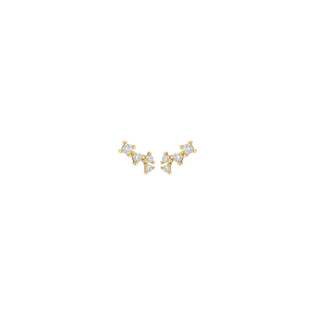 Blush 14ct Gold Zirconia Pave Cluster Stud Earrings - 7373YZI