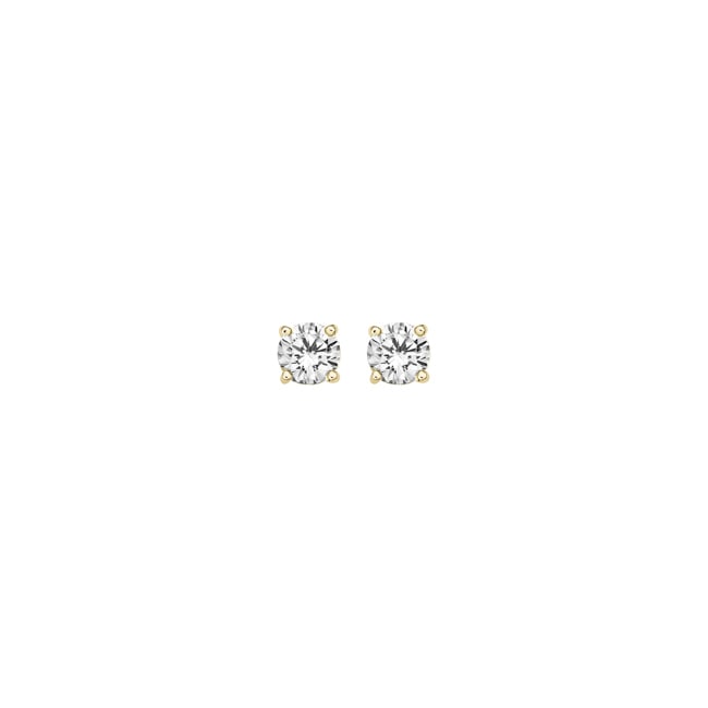 Blush 14ct Gold Cubic Zirconia Stud Earrings 4mm - 7127YZI