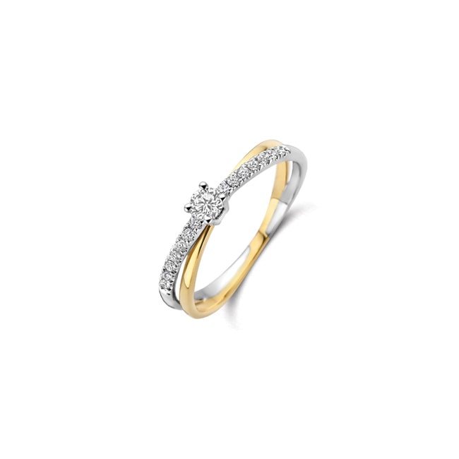 Blush Pavé Solitärring 14k Gelb-/ Weissgold mit Labordiamanten 0.28ct - LG1060B