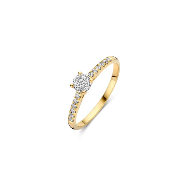 Blush Pavé Solitärring 14k Gelbgold mit Labordiamanten 0.45ct - LG1018Y