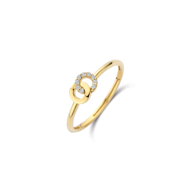 Blush Ring 14k Gelbgold Kreise mit Pavé-Zirkonia - 1282YZI