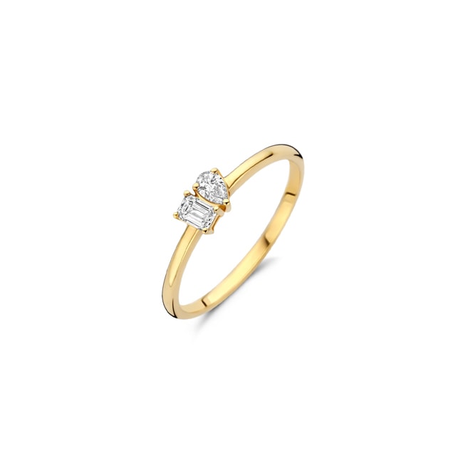Blush Bague diamants synthetiques 0.25ct deux formes en or 14 carats - LG1030Y