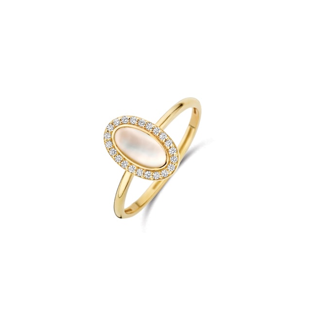 Blush Ring 14k Gelbgold mit Perlmutt und Zirkonia - 1279YMQ