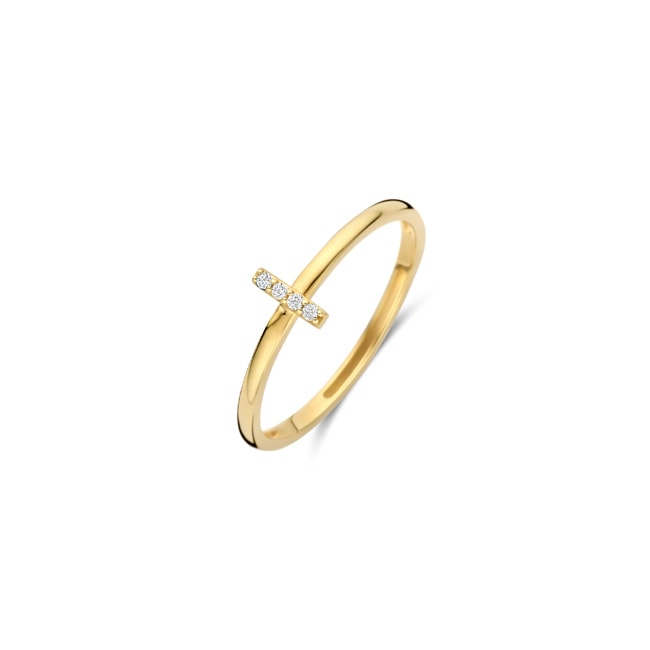Blush Bague barrette pavée de zircones en or 14 carats - 1270YZI
