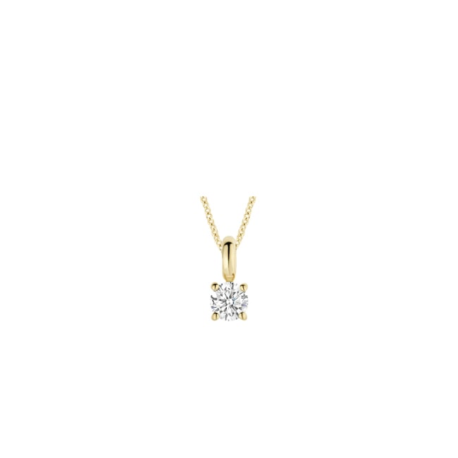 Blush 14ct Gold Solitaire Zirconia Pendant - 6092YZI