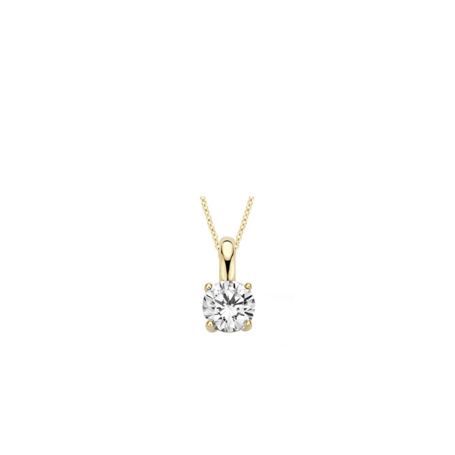 Blush 14ct Gold Solitaire Zirconia Pendant - 6053YZI