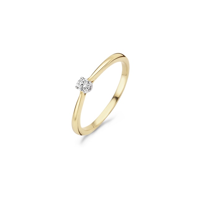 Blush Solitärring 14k Gelb- und Weissgold mit Zirkonia - 1186BZI
