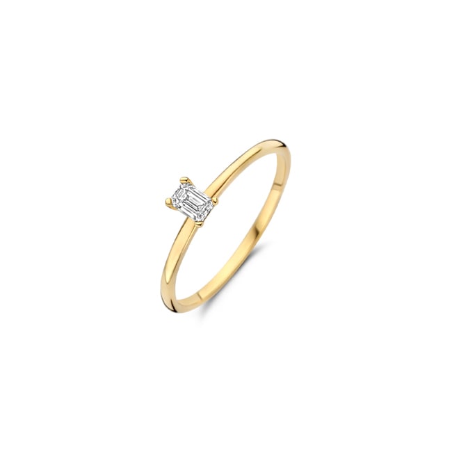 Blush 14ct Gold 0.20ct Lab Diamond Emerald Cut Solitaire Ring - LG1029Y