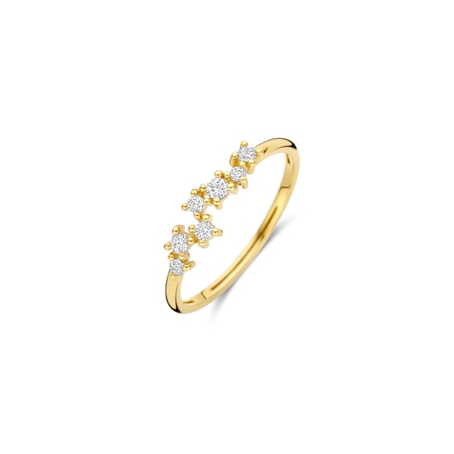 Blush 14ct Gold Curved Zirconia Ring - 1267YZI