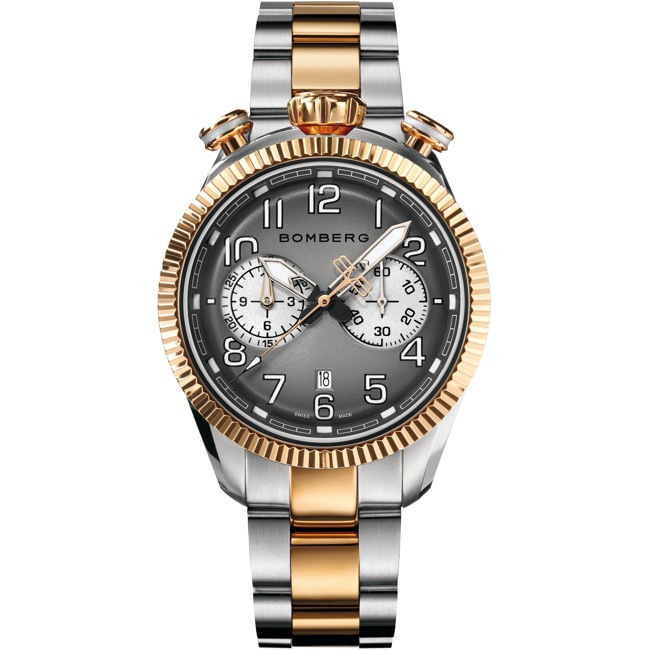Bomberg BB-68 Smoked Dark Grey Chronograph - NS44CHSPPK.203.9