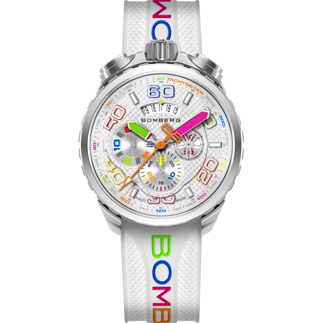 Bomberg Bolt-68 Racing Chroma Carbon White - BS45CHSS.049-7.12