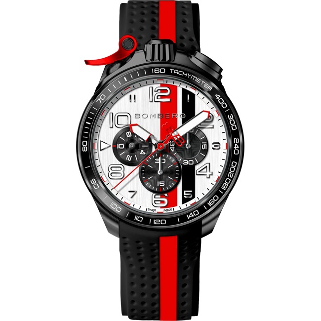 Bomberg Bolt-68 Racing Chronograph Black Red Stripe - BS45CHPBA.059-13.12