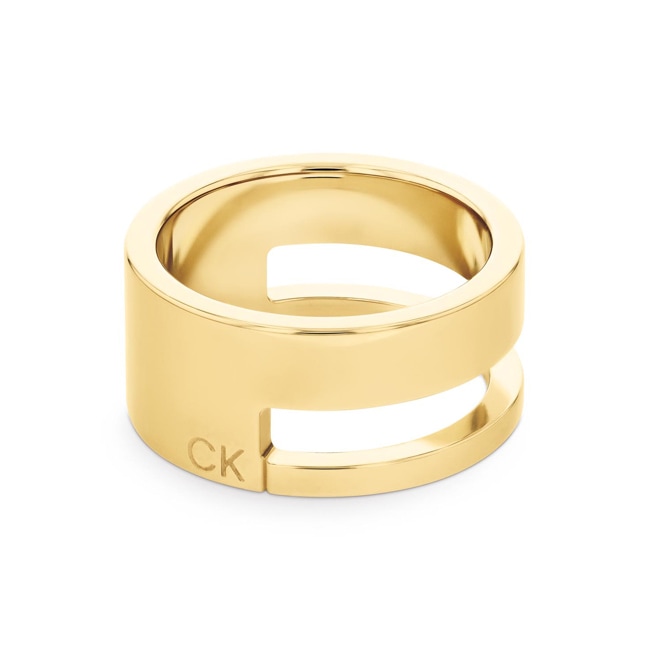 Calvin Klein Damenring Geometric Essentials Goldig - 35000679