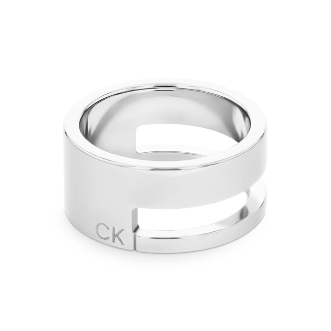 Calvin Klein Damenring Geometric Essentials Silbrig - 35000680