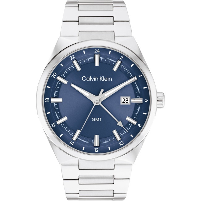 Calvin Klein Distinguish GMT Silbrig / Blau - 25200488