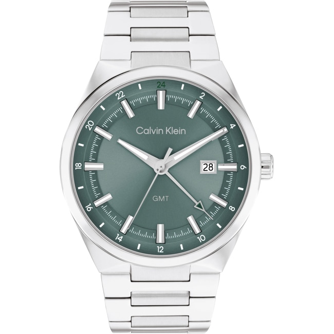 Calvin Klein Distinguish GMT Silbrig / Grün - 25200492