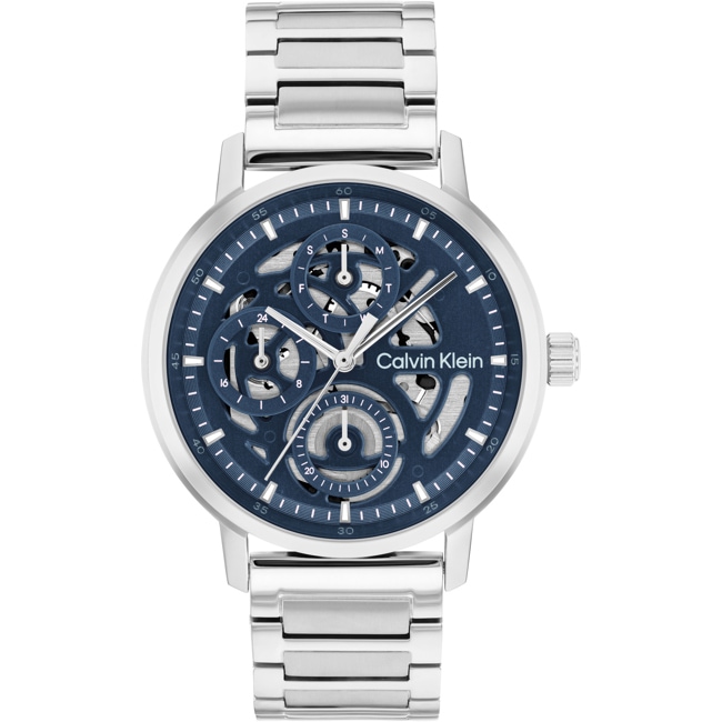 Calvin Klein Gauge Day-Date Silbrig / Blau - 25200562