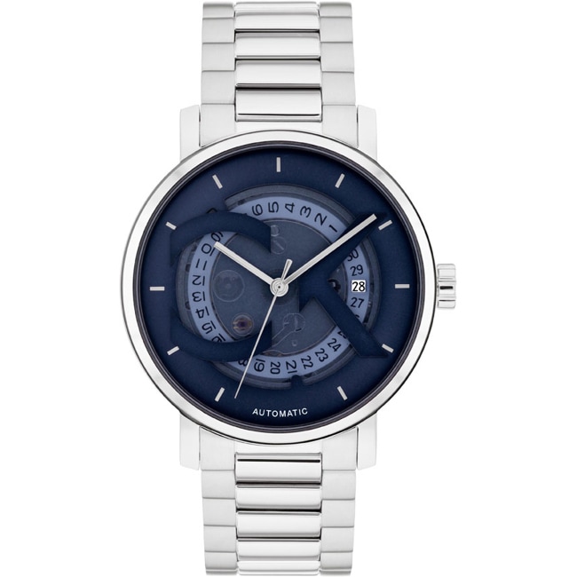 Calvin Klein Iconic Automatic Date Silbrig / Blau - 25300019