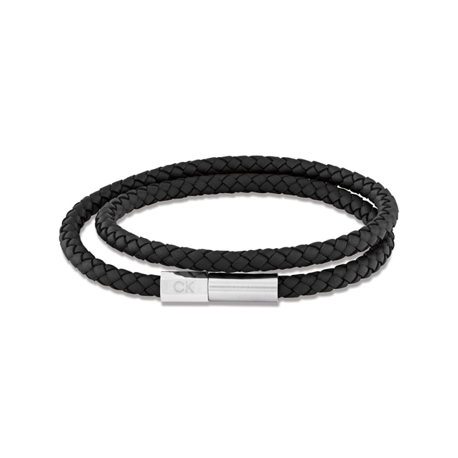 Calvin Klein Lederarmband Industrial Facets Schwarz - 35100042