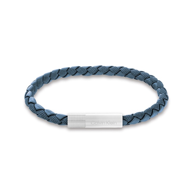 Calvin Klein Lederarmband Velocity Silbrig / Blau - 35100026