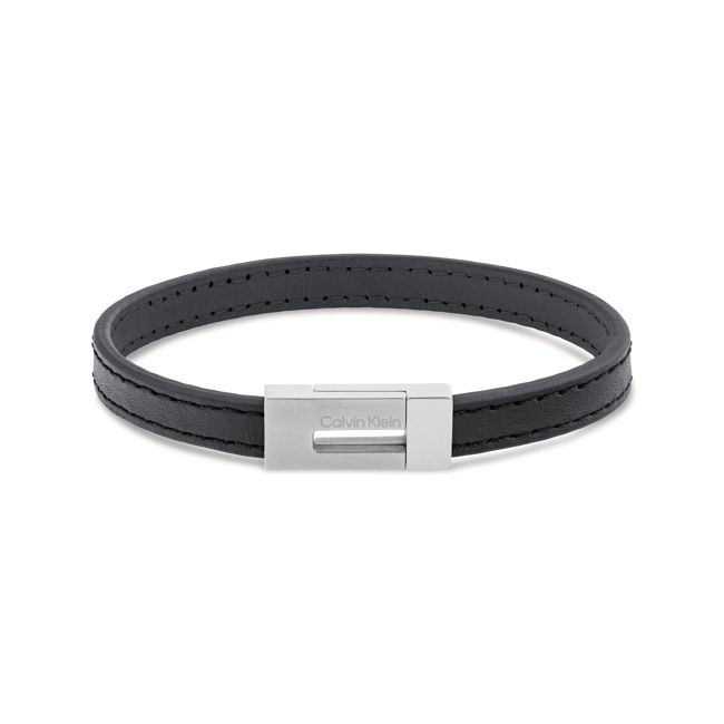 Calvin Klein Black Leather Bracelet Exposed - 35100020
