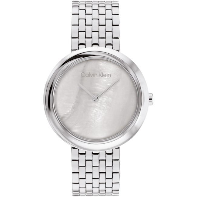 Calvin Klein Twisted Bezel Silver / Mother of Pearl - 25200320