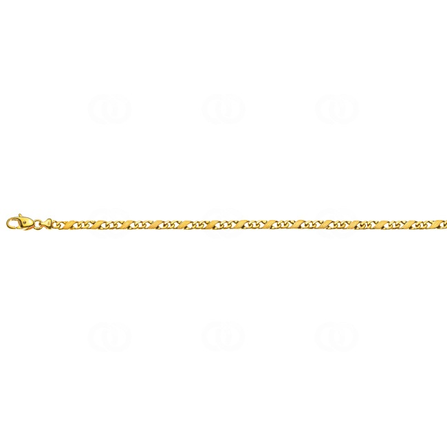 Bracelet carrera satiné or jaune 750/18 ct 4.0mm - 19cm - BCA100519