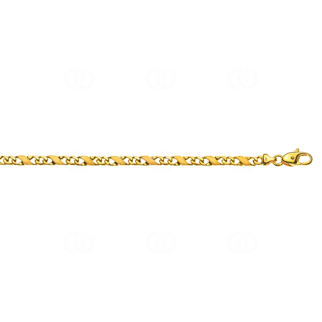 Satined Carrera Bracelet 750/18 K Yellow Gold 4.0mm - 19cm - BCA100519