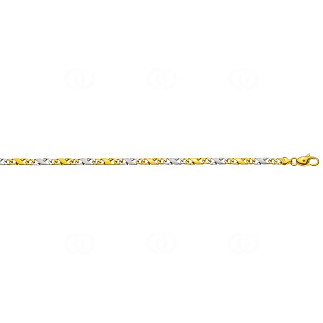 Collier carrera satiné or bicolore 750/18 ct 4.0mm - CCA4005
