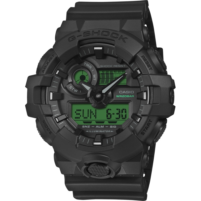 Casio G-Shock Classic Black and Electro Green - GA-700BEG-1AER