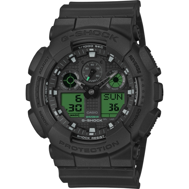 Casio G-Shock Classic Black and Electro Green - GA-100BEG-1AER