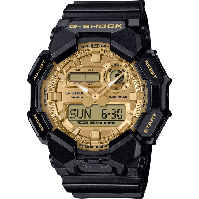 Casio G-Shock Classic Rugged Black and Gold - GA-010GGB-1A9ER