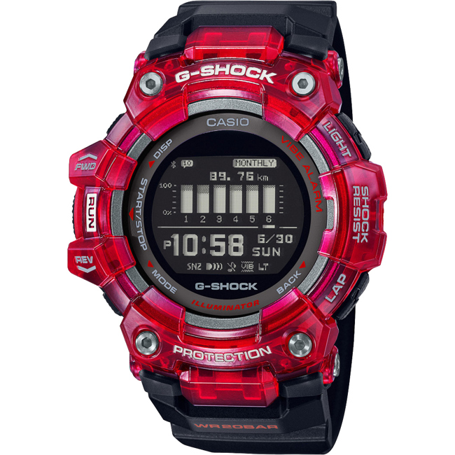 Casio G-Shock G-Squad Bluetooth Smart Rouge / Noir - GBD-100SM-4A1ER