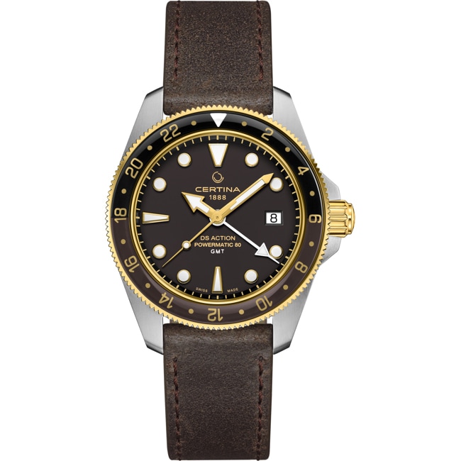 Certina DS Action GMT Powermatic 80 Black / Brown Certina DS Action GMT Powermatic 80 Black / Brown - C032.929.26.051.00