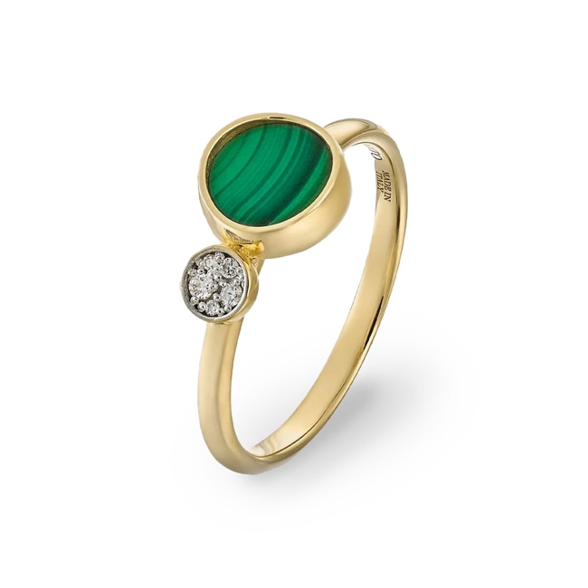 Chimento Armillas Glow Bague or jaune 750 avec malachite & diamants 0.03 ct G/vs - 1A10330ML1