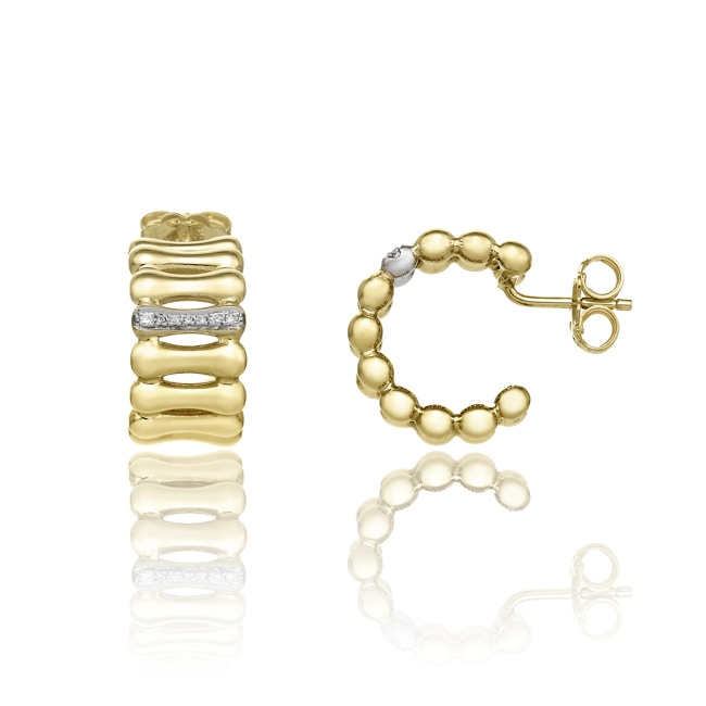 Chimento Bamboo Over Creolen 750 Gelbgold mit Diamanten 0.07 ct G/vs - 1O05894B12000