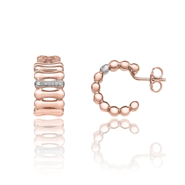 Chimento Bamboo Over Creolen 750 Roségold mit Diamanten 0.07 ct G/vs - 1O05894B1T000