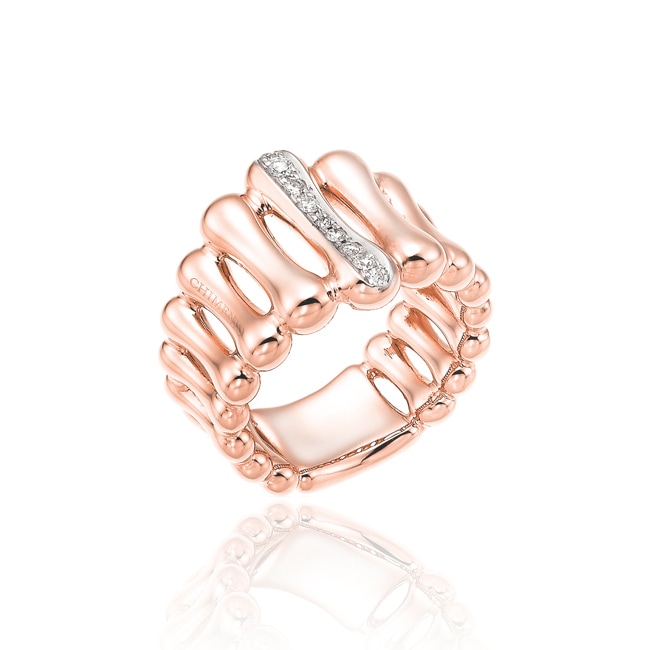 Chimento Bamboo Over Damenring 750 Roségold mit Diamanten 0.13 ct G/vs - 1A05894B1T