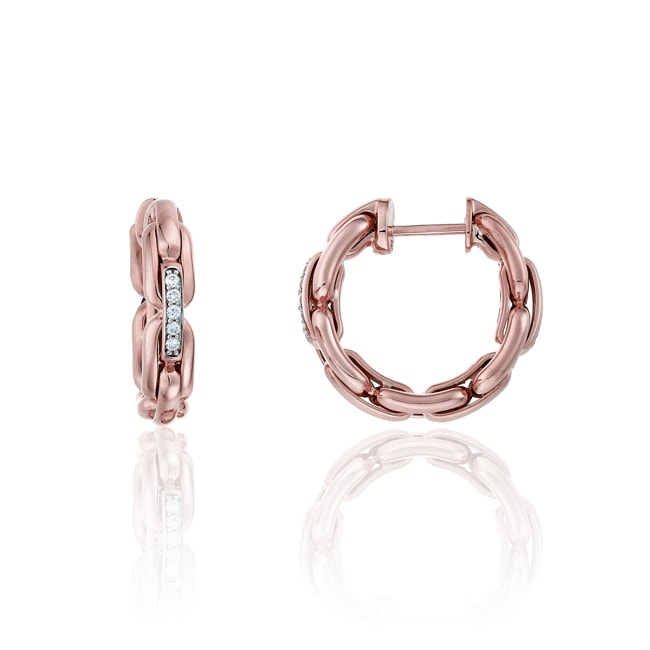 Chimento X-Tend Hoop Earrings 750 Rose Gold with Diamonds 0.10 ct G/vs - 1O09480B16000