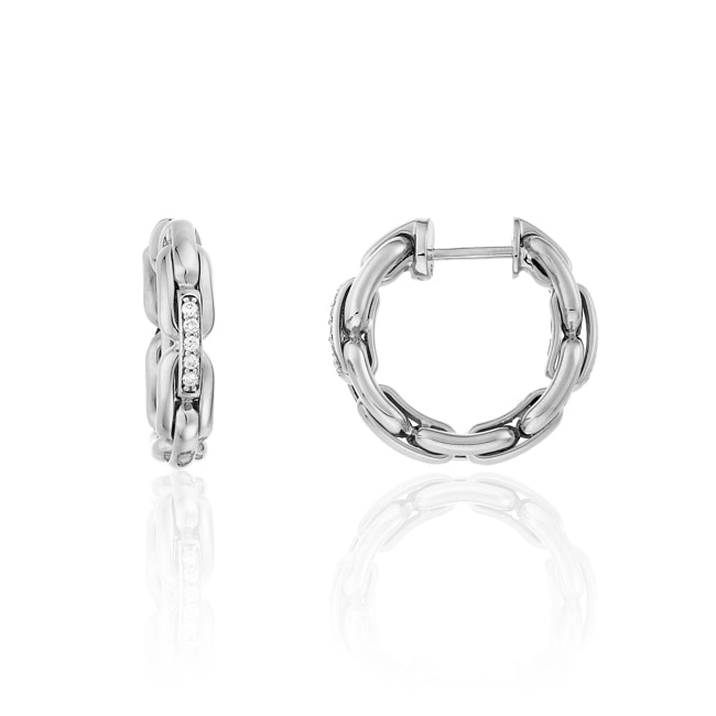 Chimento X-Tend Hoop Earrings 750 White Gold with Diamonds 0.10 ct G/vs - 1O09480B15000